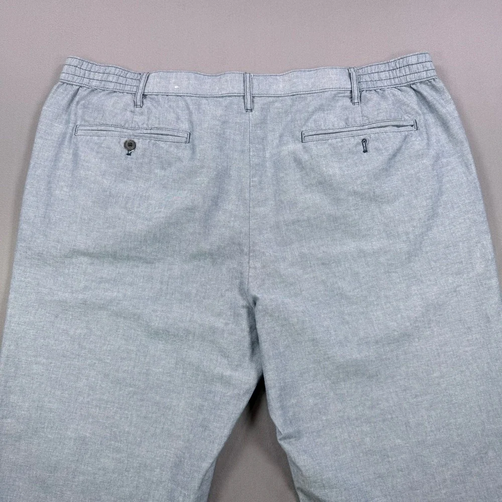 Goodfellow Mens XXL Blue 100% Cotton Elastic Waist Straight Leg Casual Pants